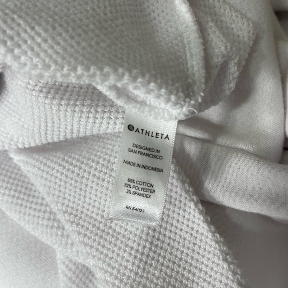 ATHLETA French Terry Pique Pullover Hoodie in White Size XS - Picture 14 of 14